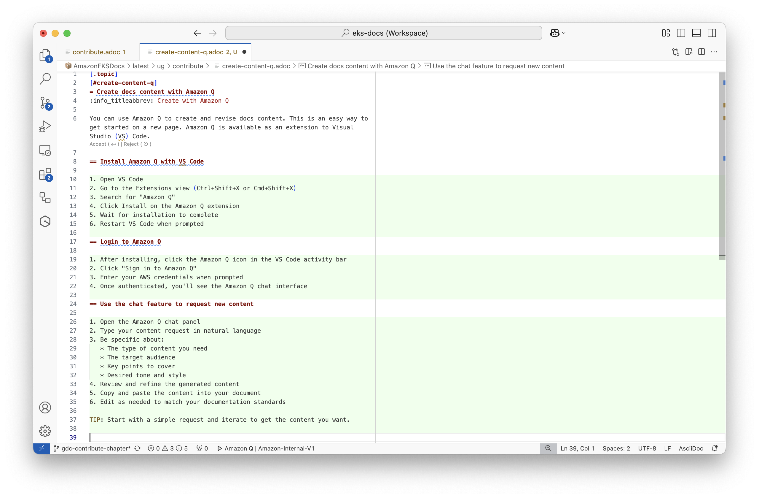 Amazon Q in VS Code